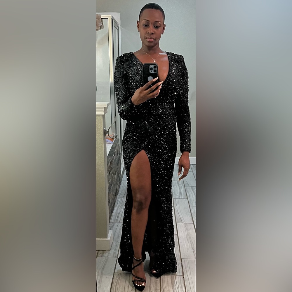 Bianca Sequin Maxi Dress - Black